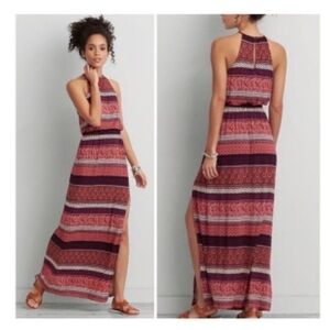 Long halter maxi dress